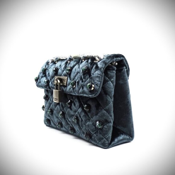 KURT GEIGER LONDON Mini Brixton Velvet Shoulder Bag - Picture 6 of 11